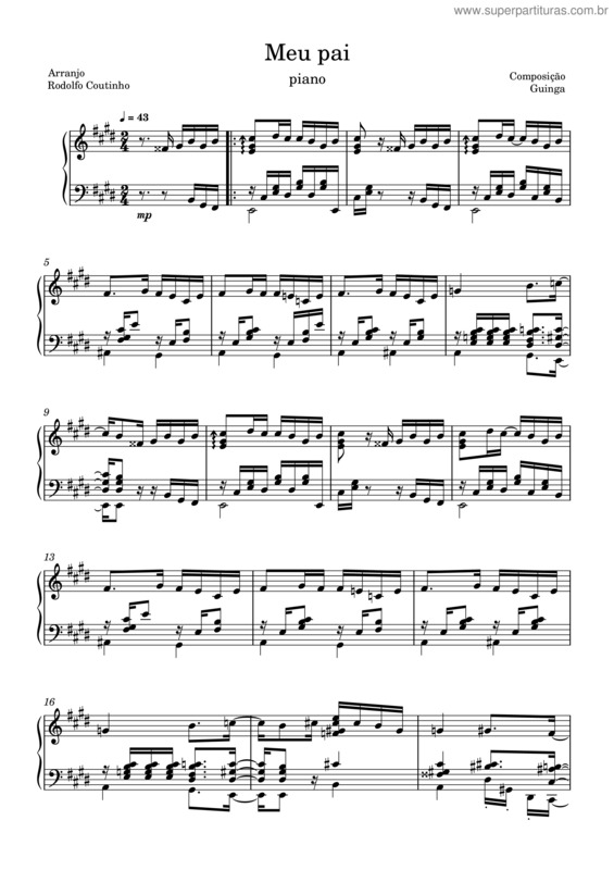 Partitura da música Meu Pai v.3