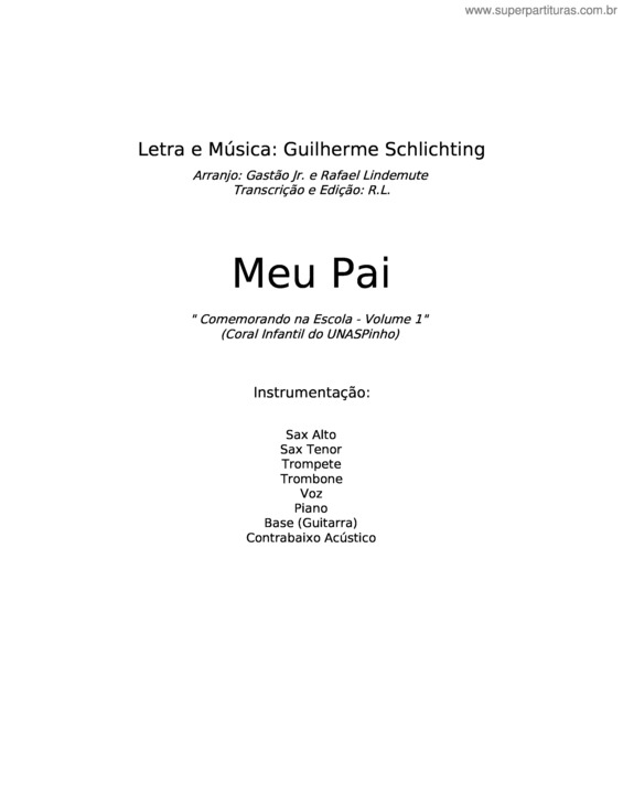 Partitura da música Meu Pai