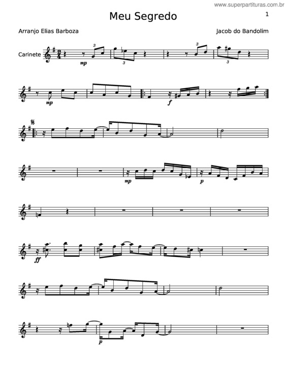 Partitura da música Meu Segredo