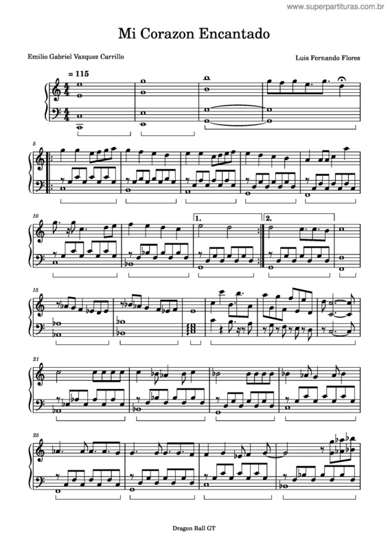 Partitura da música Mi Corazon Encantado