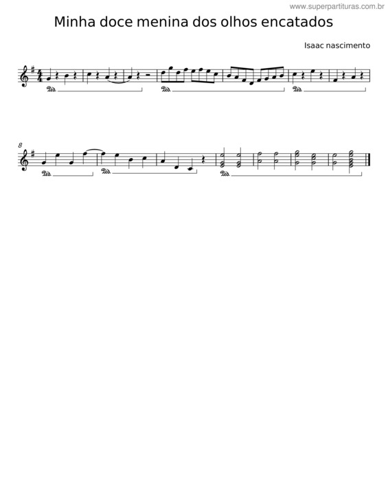 Partitura da música Minha Doce Menina Dos Olhos Encatados