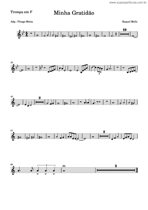 Partitura da música Minha Gratidão v.10