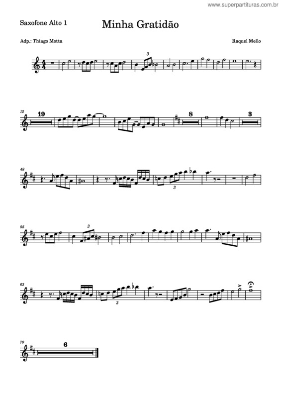 Partitura da música Minha Gratidão v.4