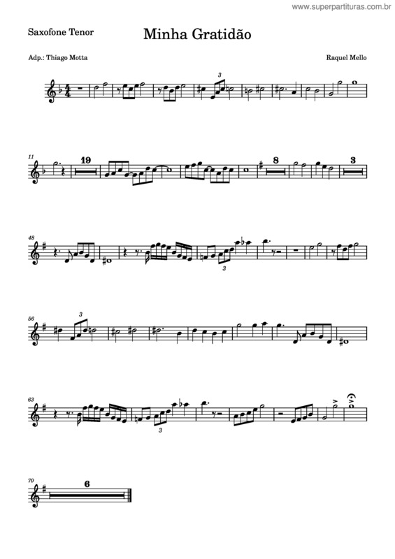 Partitura da música Minha Gratidão v.6