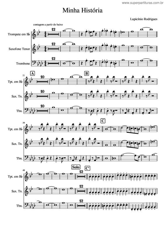 Partitura da música Minha História v.4