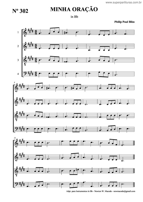 Partitura da música Minha Oração v.6