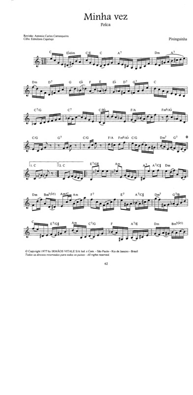 Minha Vez - Ton Carfi - Partitura para Saxofone Alto (Eb)