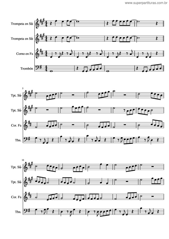 Partitura da música Minueto Bach v.2