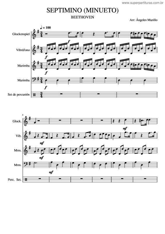 Partitura da música Minueto Del Septimino