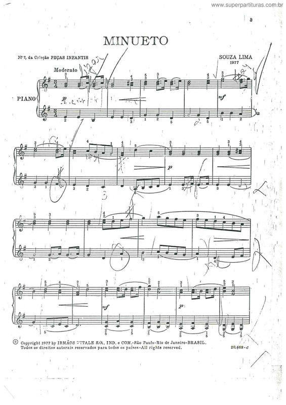 Partitura da música Minueto v.21