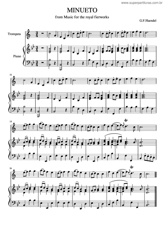 Partitura da música Minueto v.24