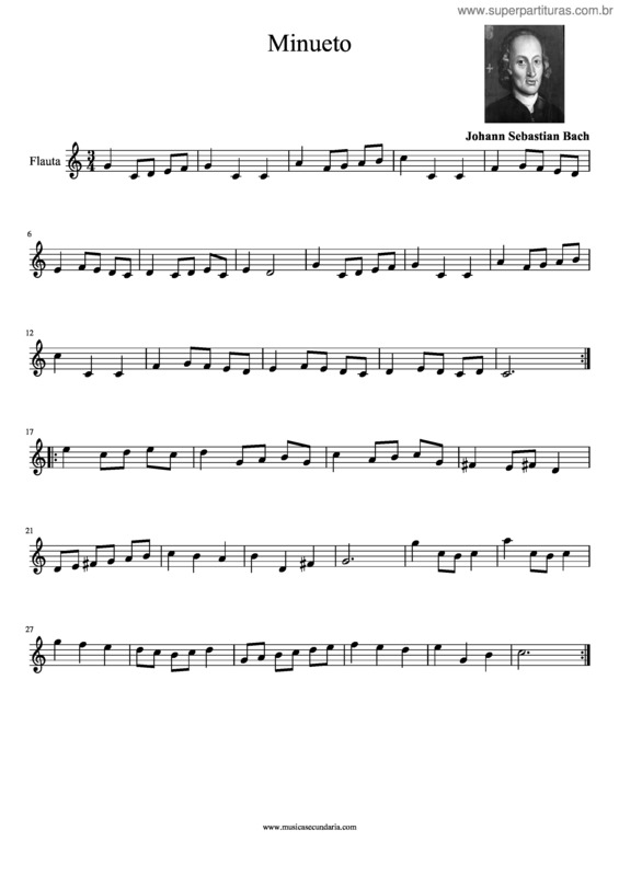 Partitura da música Minueto v.29