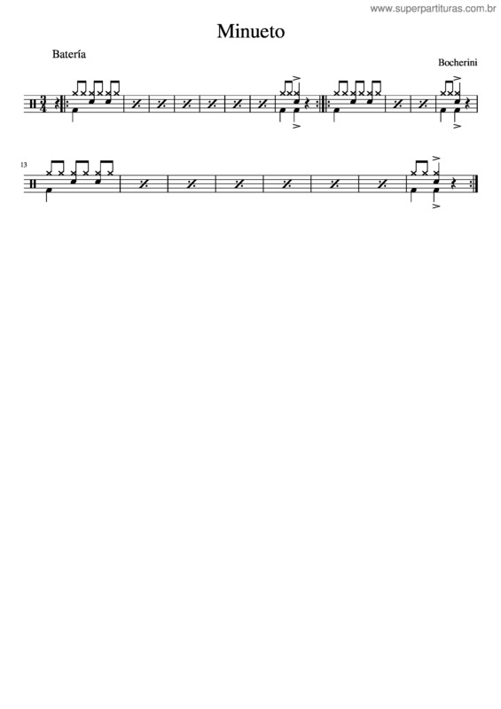 Partitura da música Minueto v.33