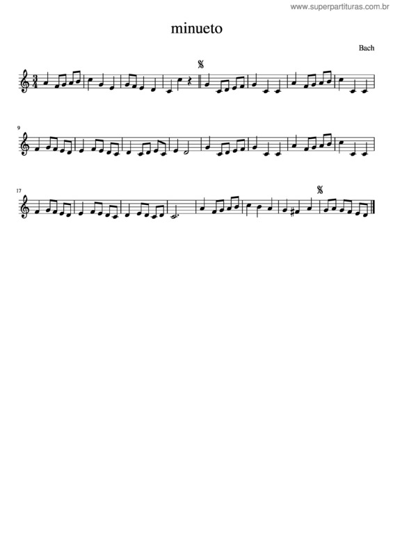 Partitura da música Minueto v.34