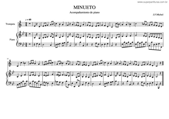 Partitura da música Minueto v.44