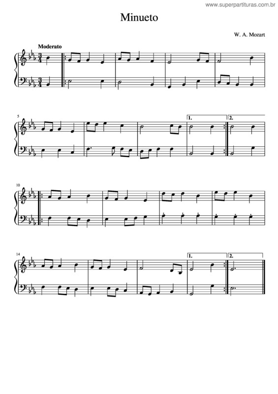 Partitura da música Minueto v.46