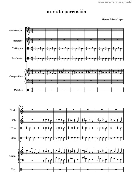 Partitura da música Minuto Percusión