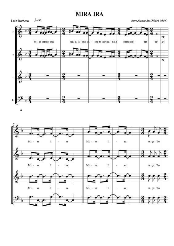 Partitura da música Mira Ira