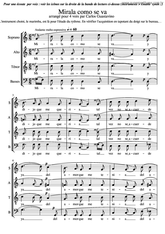 Partitura da música Mirala Como Se Va Etude Du Rythme