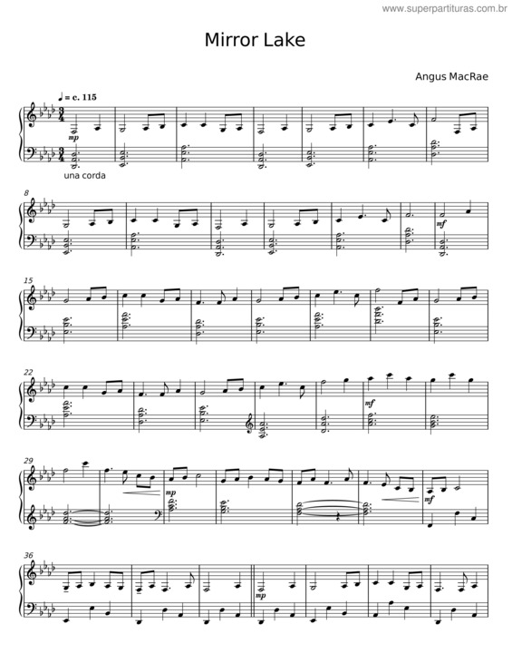 Partitura da música Mirror Lake – Angus Macrae