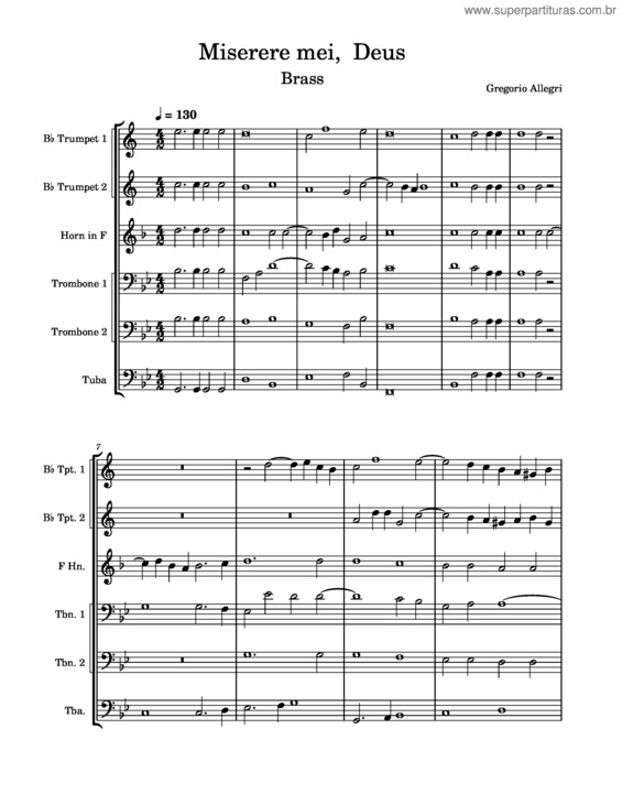 Partitura da música Miserere Mei, Deus v.10