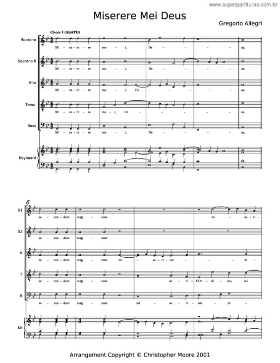 Partitura da música Miserere Mei, Deus v.12