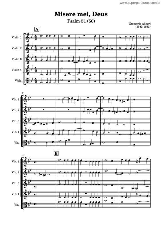 Partitura da música Miserere Mei, Deus v.2