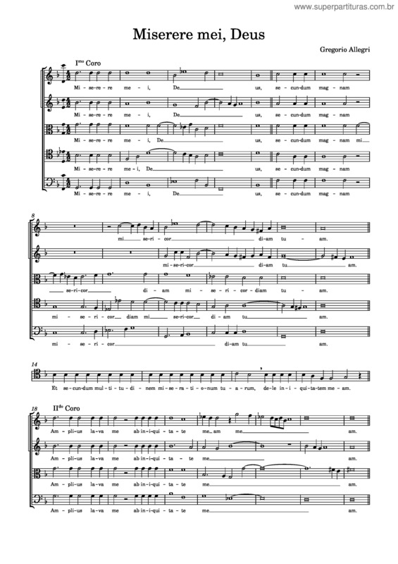 Partitura da música Miserere Mei, Deus v.23