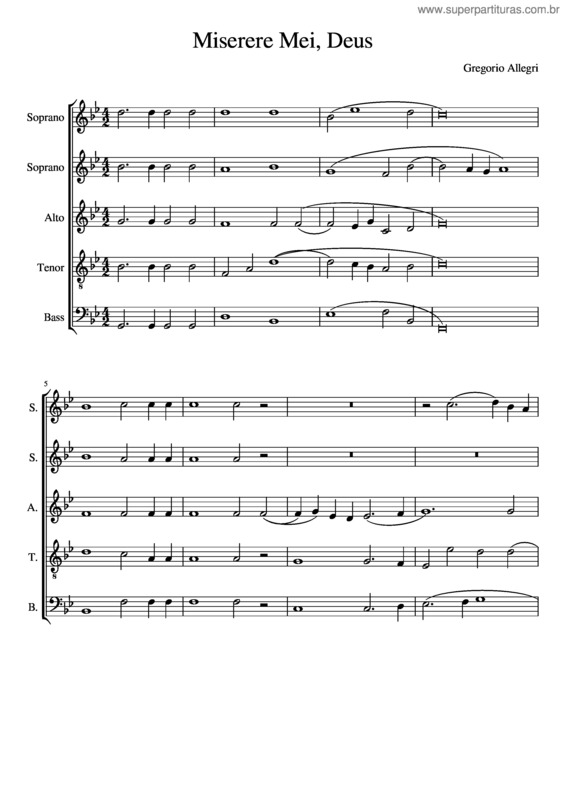 Partitura da música Miserere Mei, Deus v.25