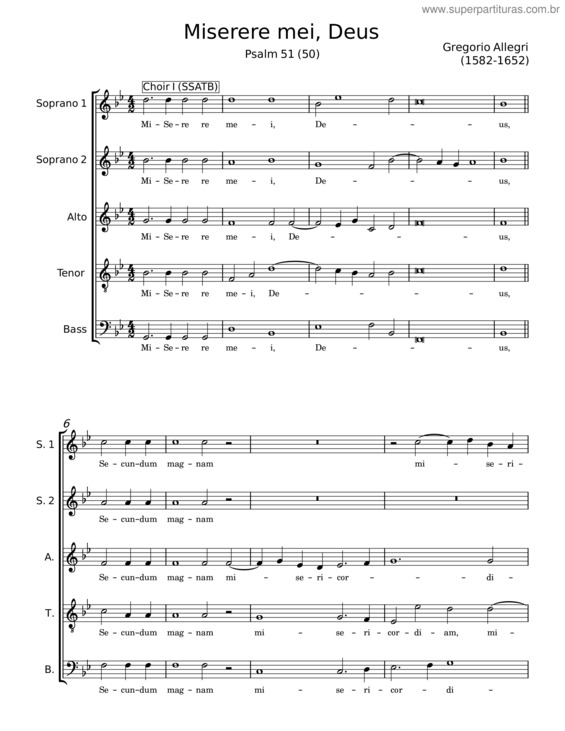 Partitura da música Miserere Mei, Deus v.26