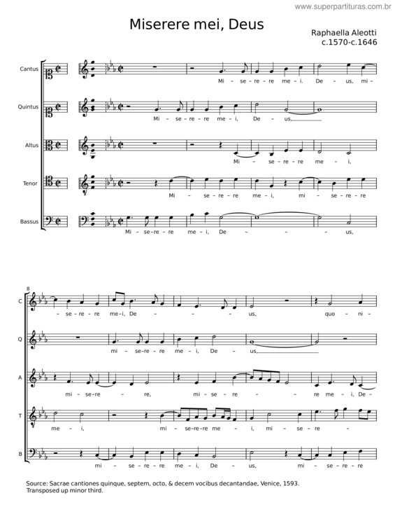 Partitura da música Miserere Mei, Deus v.28