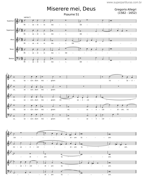 Partitura da música Miserere Mei, Deus v.31