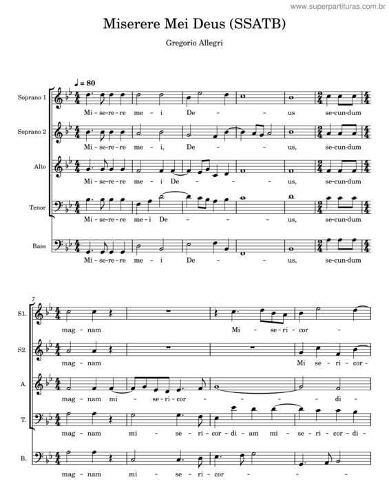 Partitura da música Miserere Mei, Deus v.32