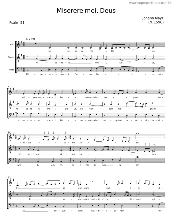 Partitura da música Miserere Mei, Deus v.33