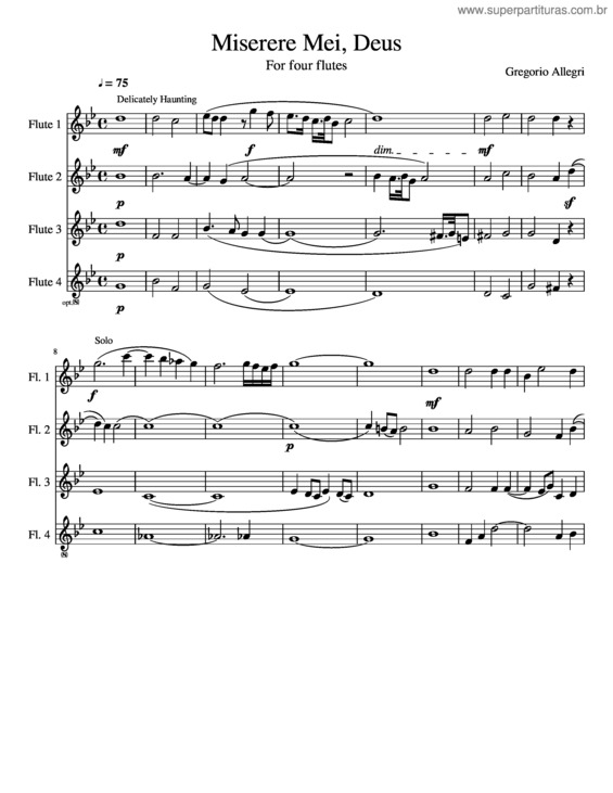 Partitura da música Miserere Mei, Deus v.9