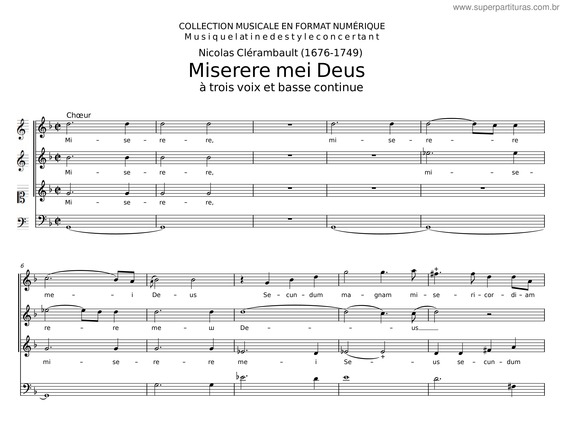 Partitura da música Miserere Mei Deus, C.116 v.2