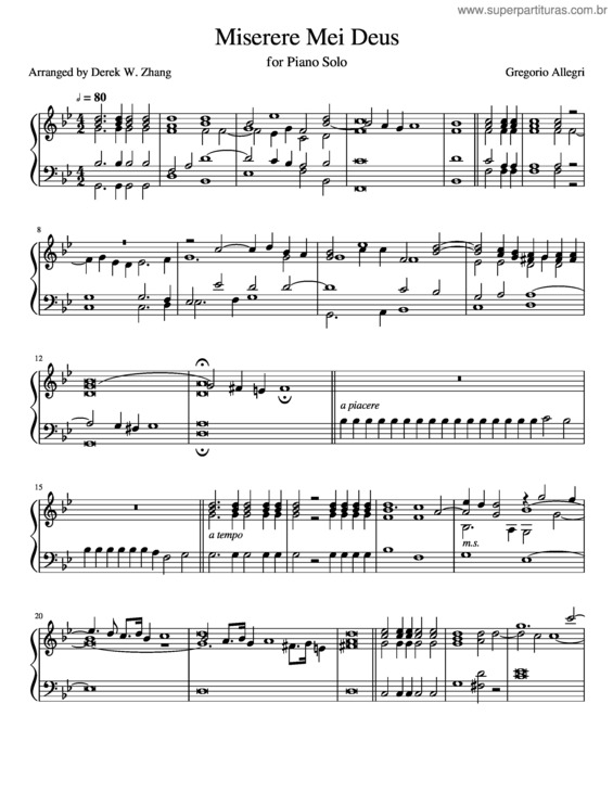 Partitura da música Miserere Mei Deus v.10