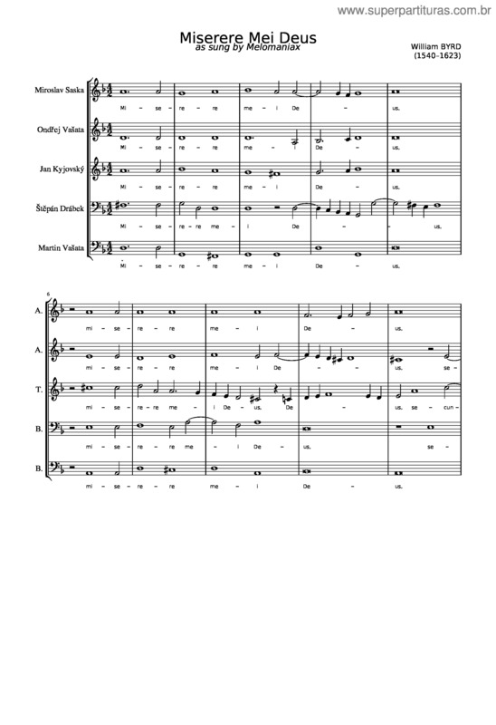 Partitura da música Miserere Mei Deus v.17