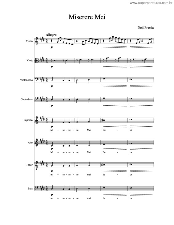 Partitura da música Miserere Mei Deus v.20