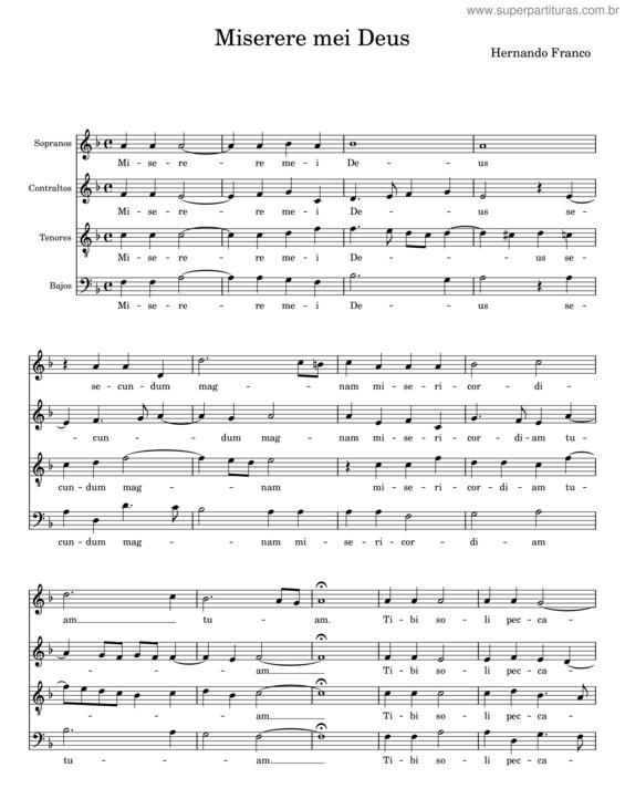 Partitura da música Miserere Mei Deus v.21