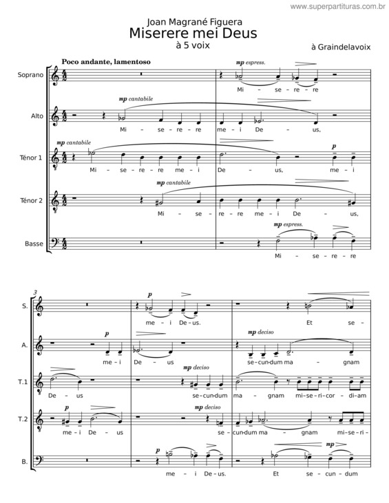 Partitura da música Miserere Mei Deus v.22