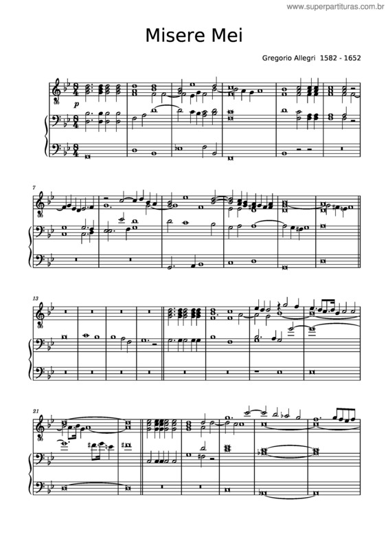 Partitura da música Miserere Mei v.2