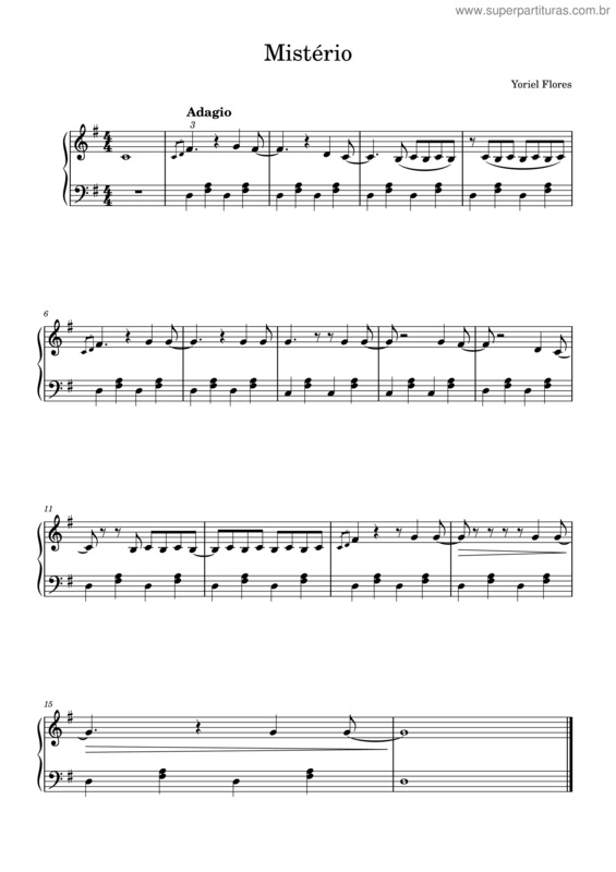 Partitura da música Mistério v.2