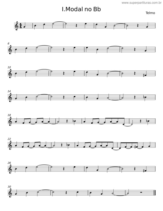 Partitura da música Modal No Bb – Telmo