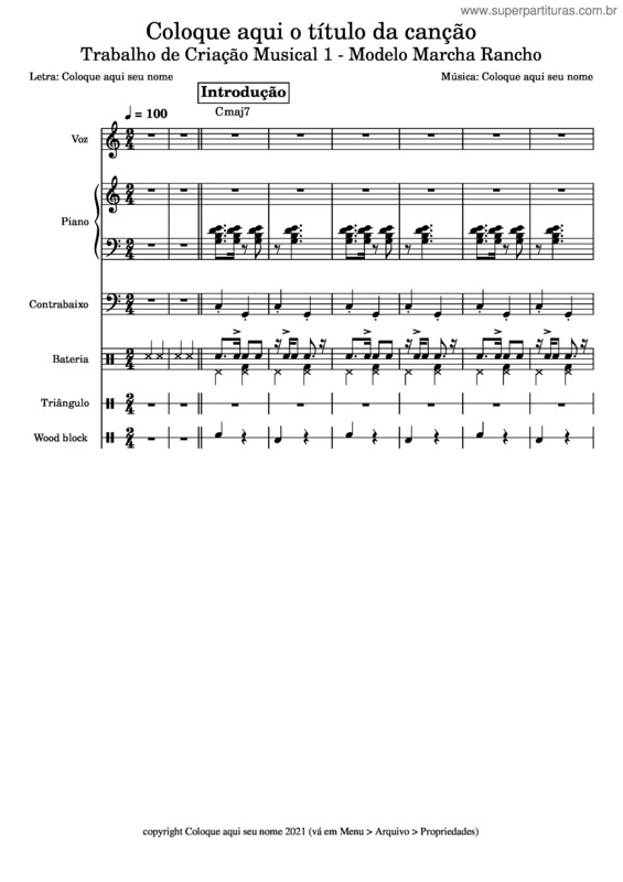 Partitura da música Modelo Marcha Rancho