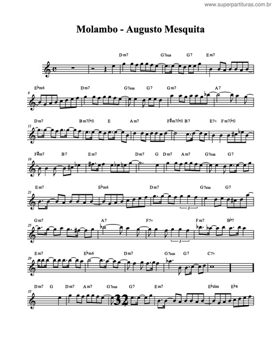 Partitura da música Molambo v.2