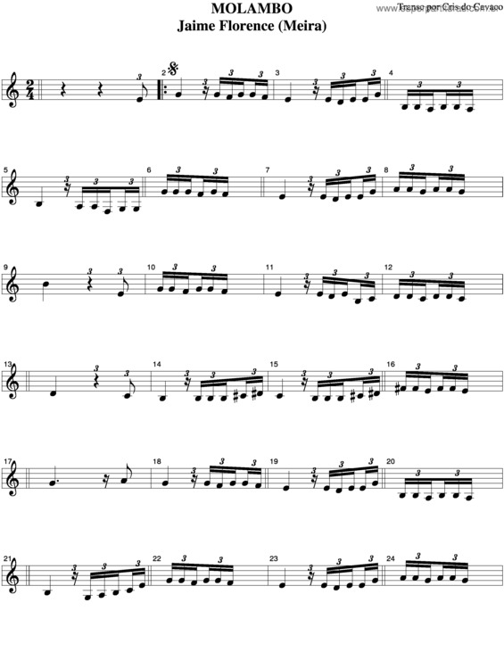 Partitura da música Molambo v.3