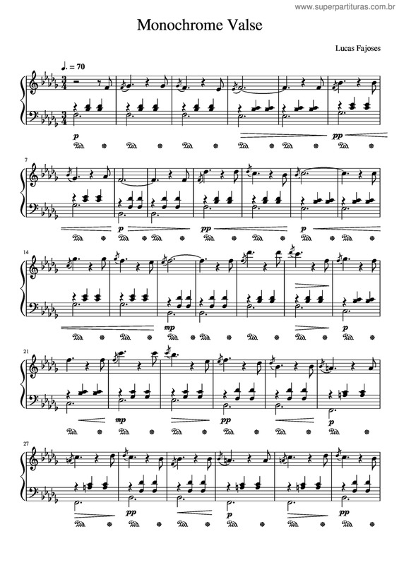 Partitura da música Monochrome Valse