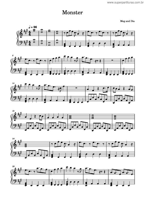 Partitura da música Monster v.3