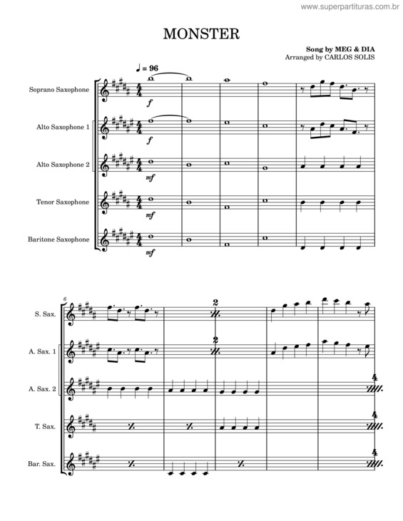 Partitura da música Monster v.4